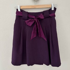 H&M Purple A-Line Skirt with Pockets and Bow belt